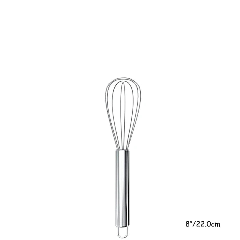 Stainless Steel Wire Whisk - 8"/10"/12" Balloon Egg Beater for Baking & Cooking