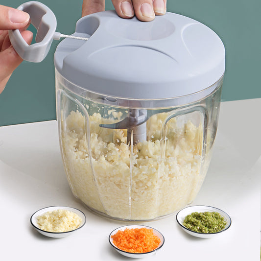 Multi-Function Vegetable Chopper & Garlic Press - Manual Food Cutter