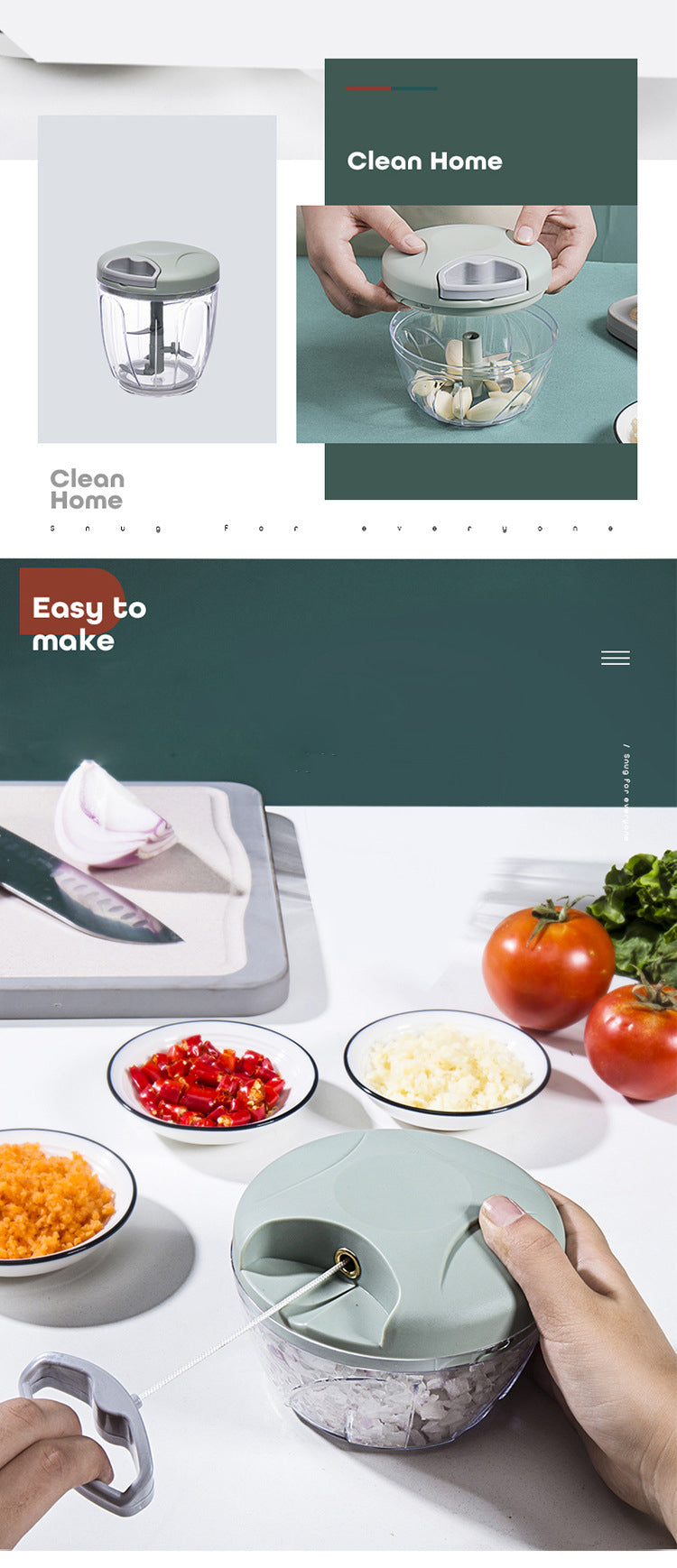 Multifunctionele groentesnijder en knoflookpers - handmatige voedselsnijder