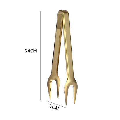 30-Styles Gold BBQ Food Tongs Steak Clip Stainless Steel Hollow Cake Bread Grill Clamp Cooking Utensils Kitchen Accessories