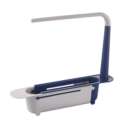 Telescopic Sink Shelf Organizer - Expandable Soap & Sponge Holder Drain Rack