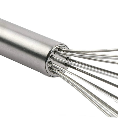 Stainless Steel Wire Whisk - 8"/10"/12" Balloon Egg Beater for Baking & Cooking