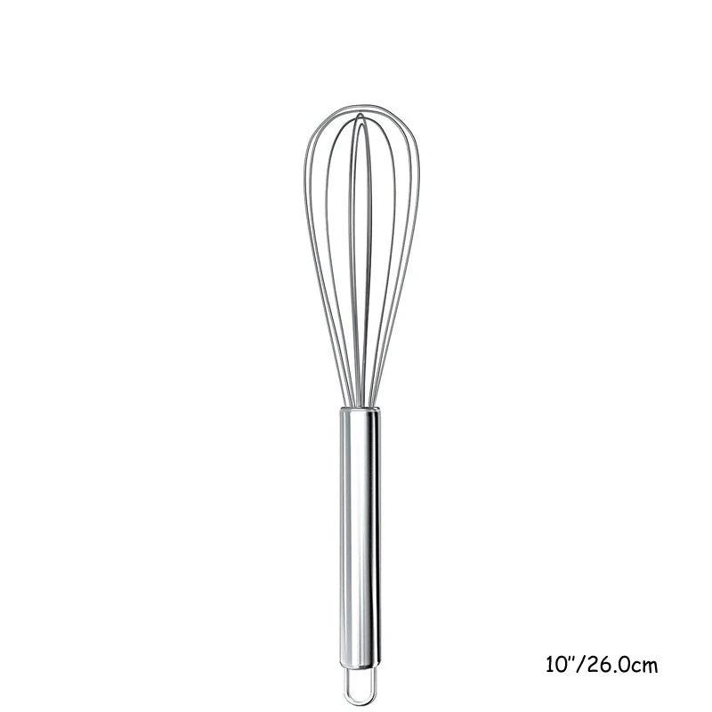 Stainless Steel Wire Whisk - 8"/10"/12" Balloon Egg Beater for Baking & Cooking