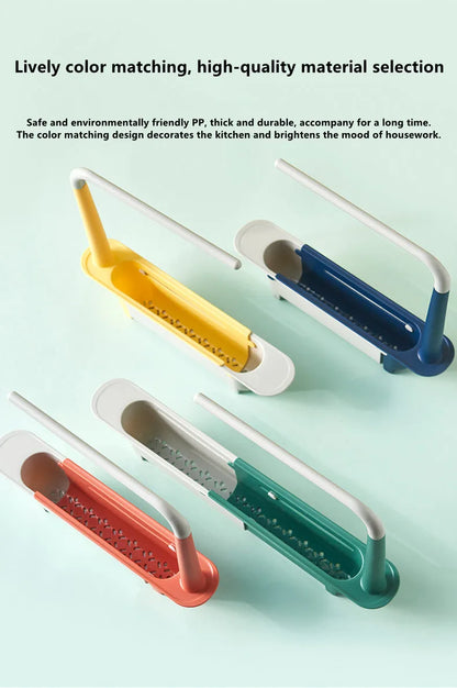 Telescopic Sink Shelf Organizer - Expandable Soap & Sponge Holder Drain Rack