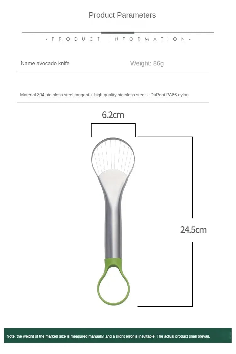Avocado Slicer Tool - 3-in-1 Stainless Steel Fruit Cutter & Pitter