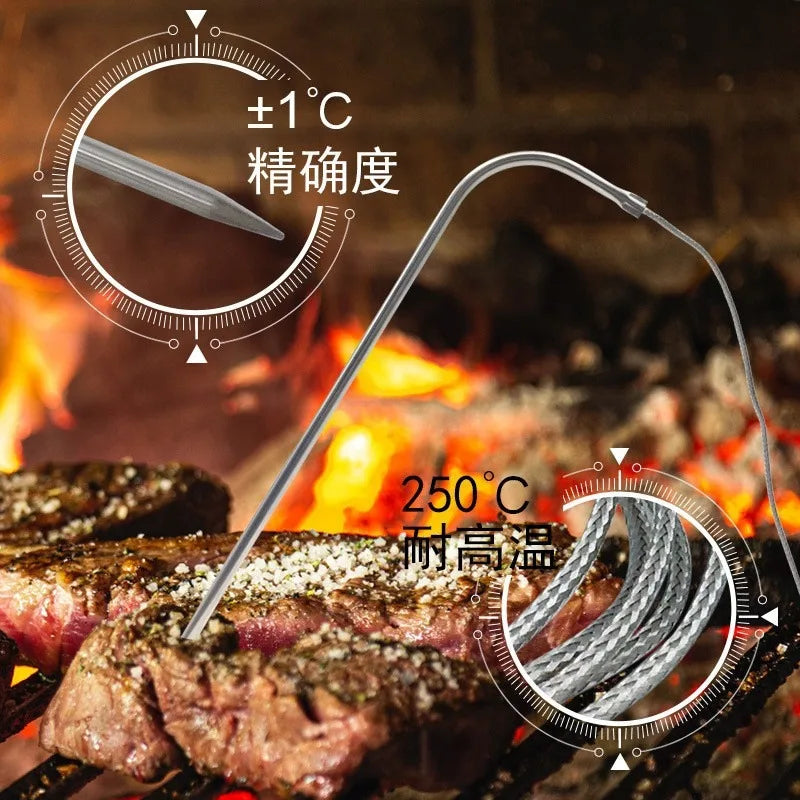 Kitchen Digital Smart Food Thermometer, Electronic Timer Oven Probe beef Meat Thermometers for BBQ & cooking & Milk