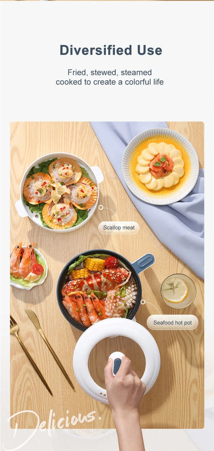 Multi-Function Electric Rice Cooker - Mini Hot Pot for 1-3 People