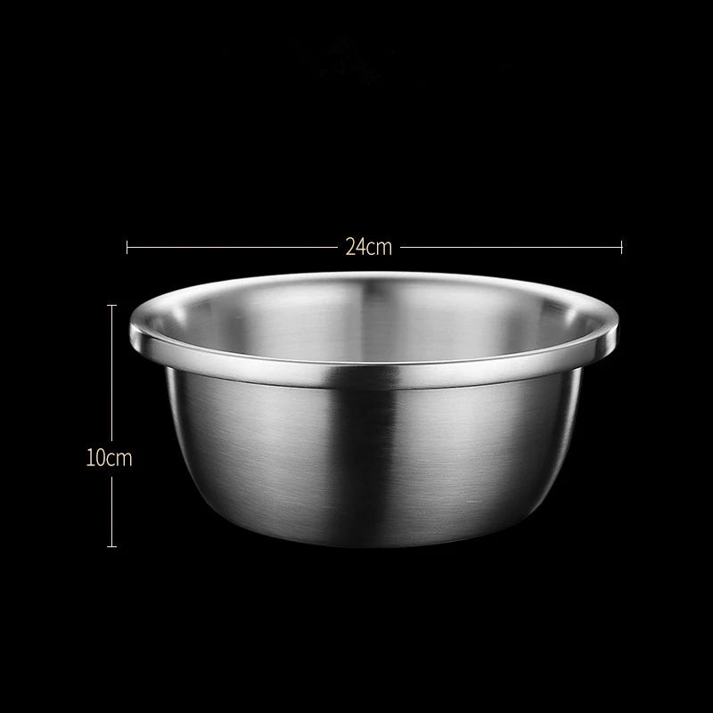 Stainless Steel Drain Basket Colander Round Rice Cleaning Sieve Fruit Vegetable Washing Basin Strainer Filter Kitchen Utensils
