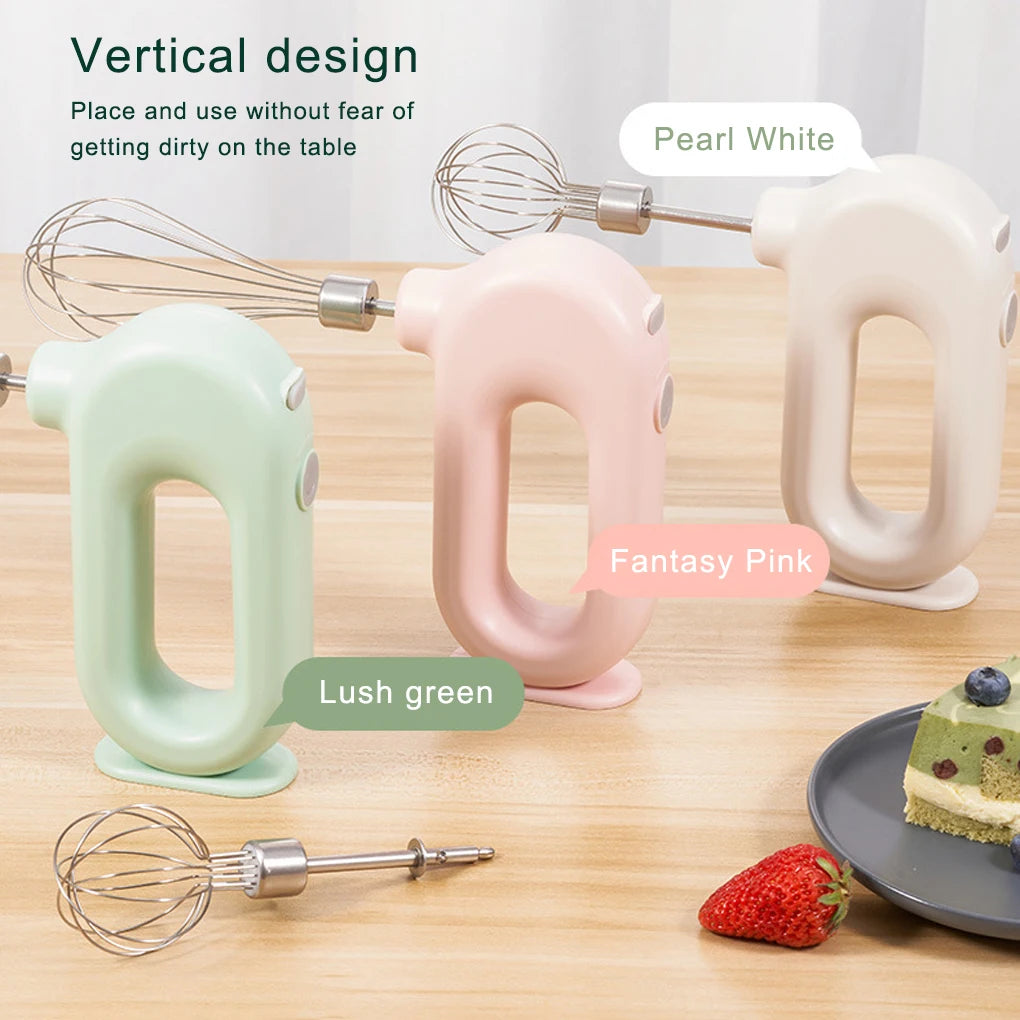 Egg Beater Electric Mixer Kitchen Gadget Quick Charging Battery-operating Convenience USB Charge Adjustable 4 Gears Pink