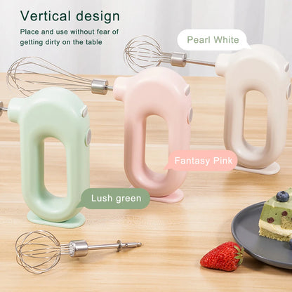 Egg Beater Electric Mixer Kitchen Gadget Quick Charging Battery-operating Convenience USB Charge Adjustable 4 Gears Pink
