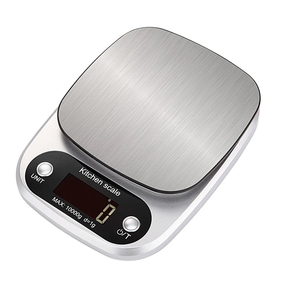 Digital Kitchen Scale 10kg - Stainless Steel LCD Electronic Food Scale