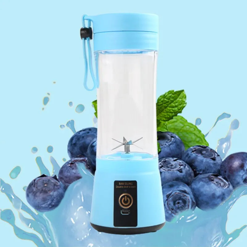 380ml Portable Electric Juicer USB Rechargeable Smoothie Blender Mini Food Processor Fruit Mixer for Travel Camping and Kitchen