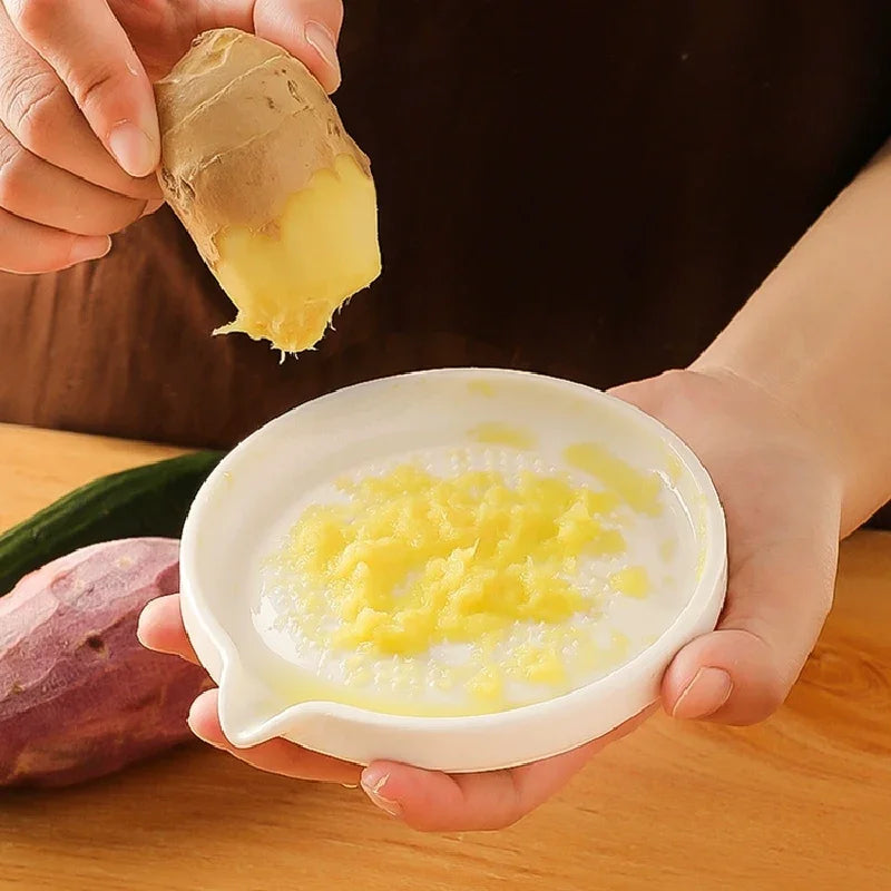 Ceramic Garlic Grinder - Manual Ginger Grater & Vegetable Grinder Kitchen Tool