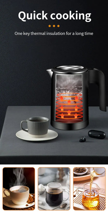 500ML Portable Travel Electric Kettle - Compact Water Boiler for Tea & Coffee