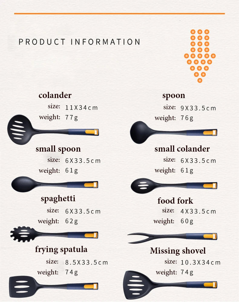 Heat Resistant Silicone Kitchen Utensils Set - Non-Stick Safe Cooking Tools