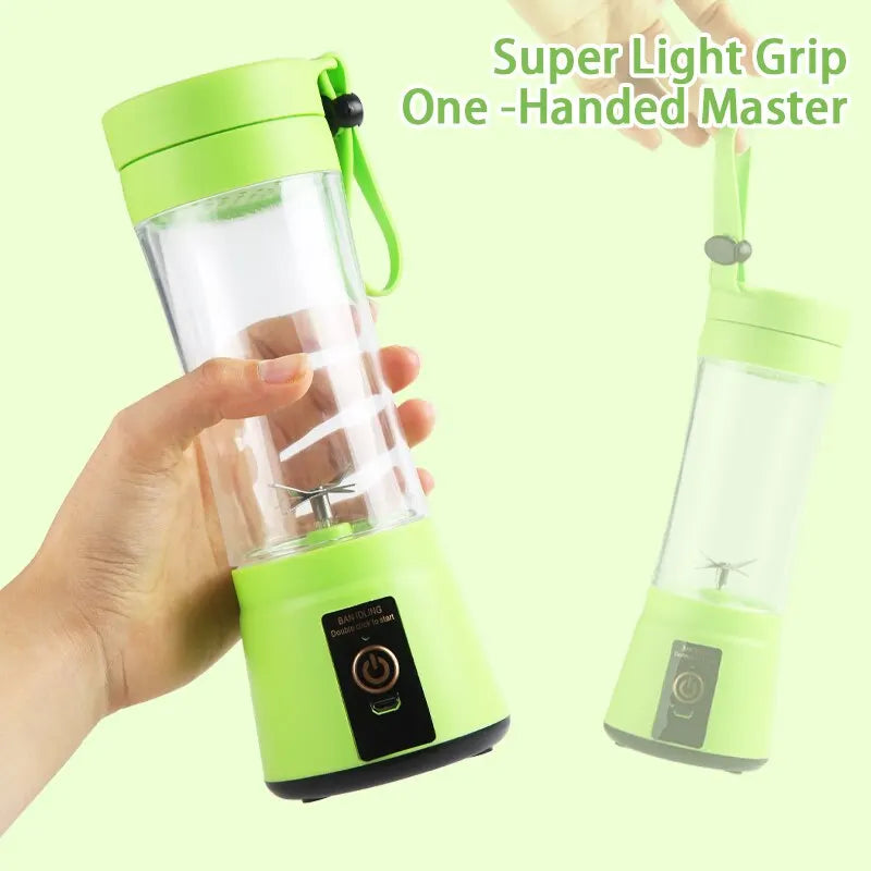 380ml Portable Electric Juicer USB Rechargeable Smoothie Blender Mini Food Processor Fruit Mixer for Travel Camping and Kitchen