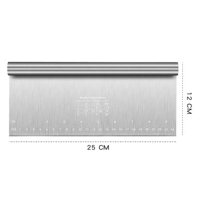 Stainless Steel Dough Scraper - Cake Smoother & Pastry Spatula for Baking