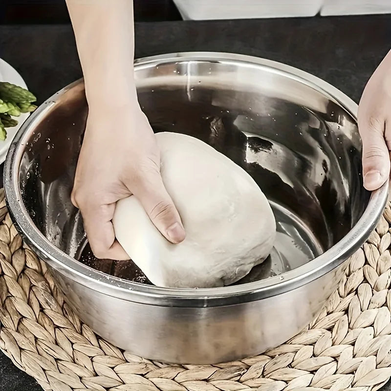 3-Piece Stainless Steel Kitchen Set - Grinder, Multi-Filter & Mixing Bowl