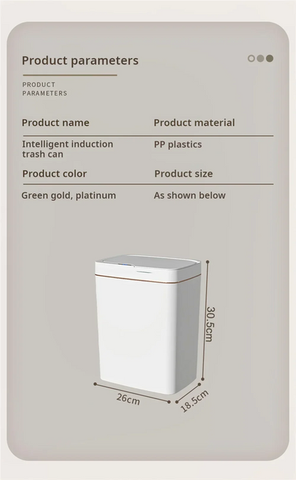 15L High-Quality Touchless Smart Sensor Trash Bin - Waterproof Automatic Waste Bin