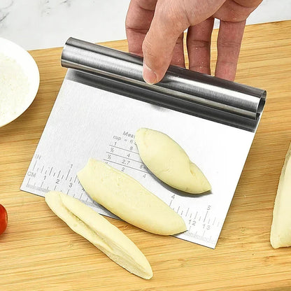Stainless Steel Dough Scraper - Cake Smoother & Pastry Spatula for Baking