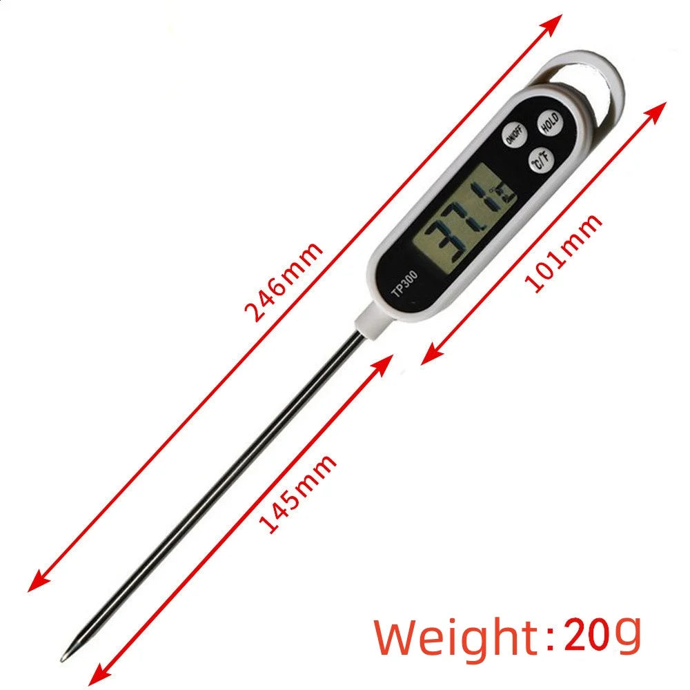 Digital Kitchen Thermometer - Stainless Steel Probe for Cooking & BBQ