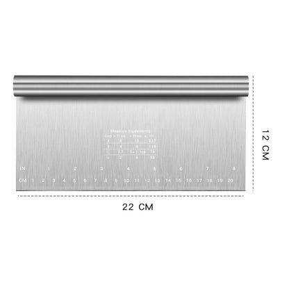 Stainless Steel Dough Scraper - Cake Smoother & Pastry Spatula for Baking