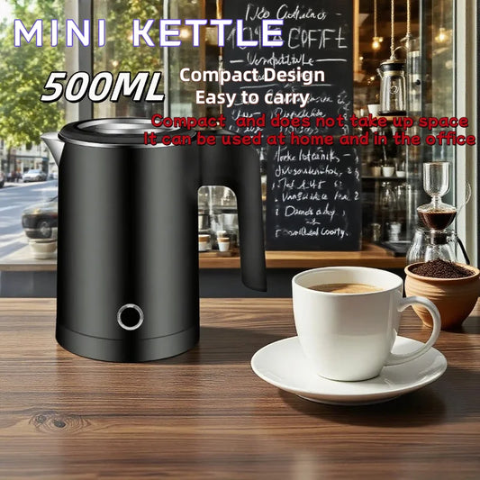 500ML Portable Travel Electric Kettle - Compact Water Boiler for Tea & Coffee