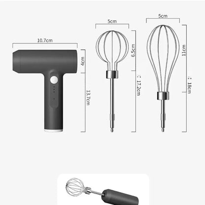 Draadloze elektrische keukenmixer - Draagbare 3-snelheden eierklopper voor bakken