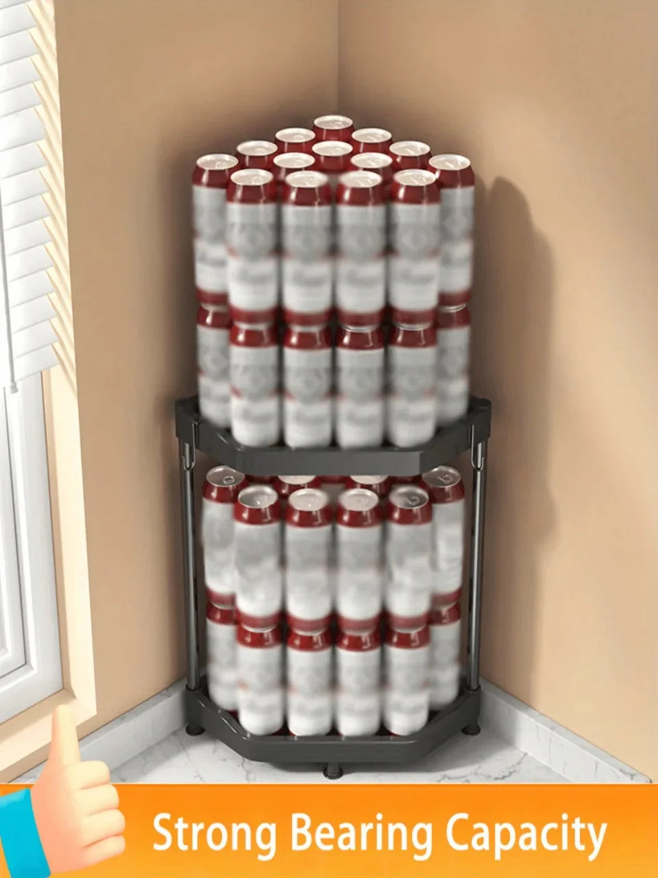 3-Tier Kitchen Spice Rack Organizer - Corner Countertop Seasoning Shelf with Chopstick Holder