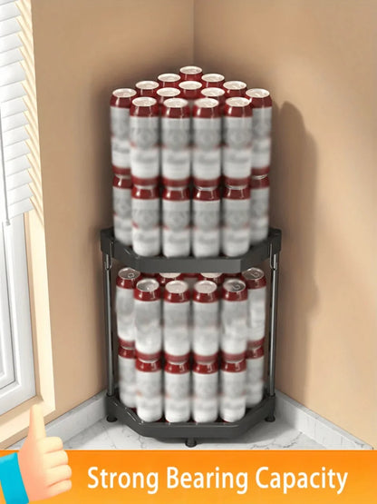 3-Tier Kitchen Spice Rack Organizer - Corner Countertop Seasoning Shelf with Chopstick Holder