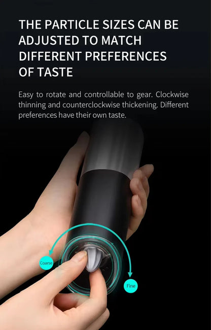 Electric Automatic Salt and Pepper Grinder Set with Led Light Grinder Set Spice Mill Adjustable Spices Grinder Kitchen Tools