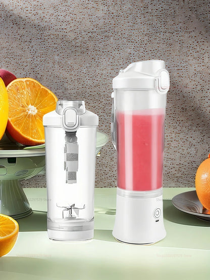 600ml Portable Blender - 4000mAh USB Rechargeable Smoothie Maker with 6 Blades