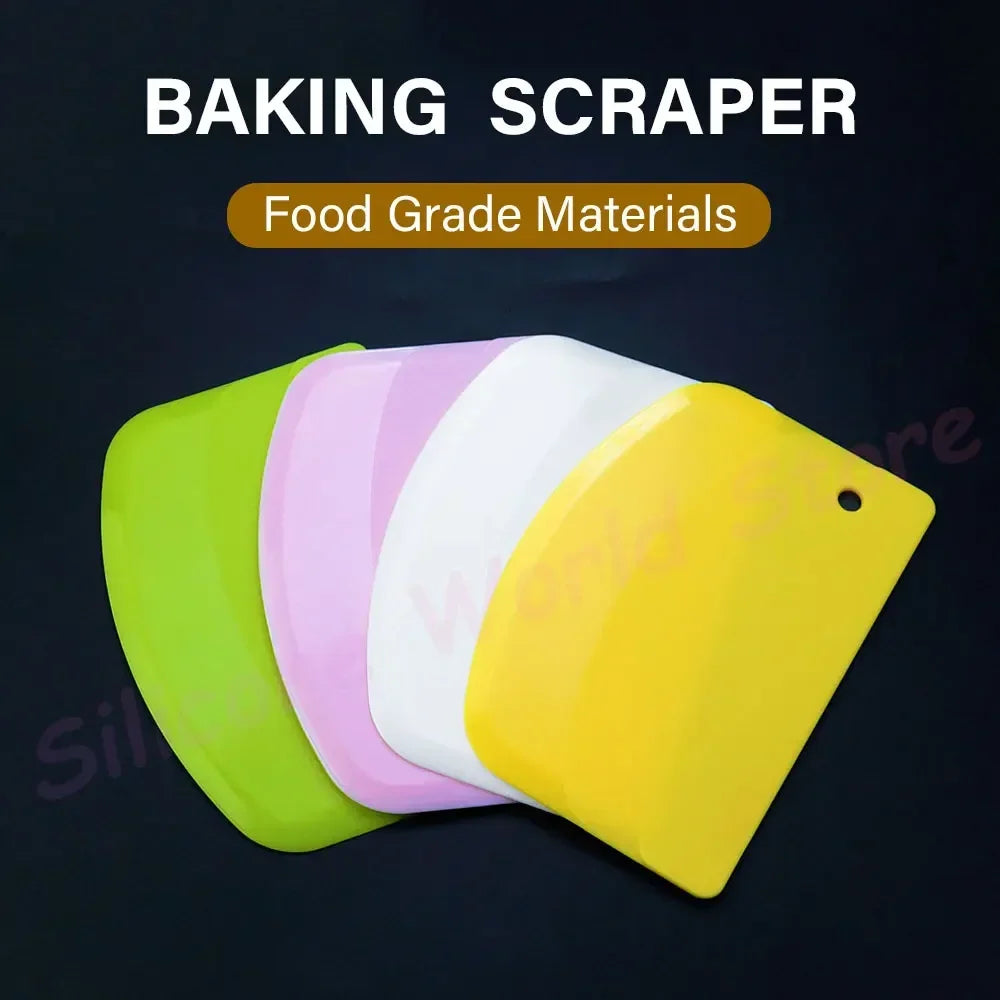 Plastic Dough Scraper & Cake Cream Spatula - Multi-Purpose Baking Tool