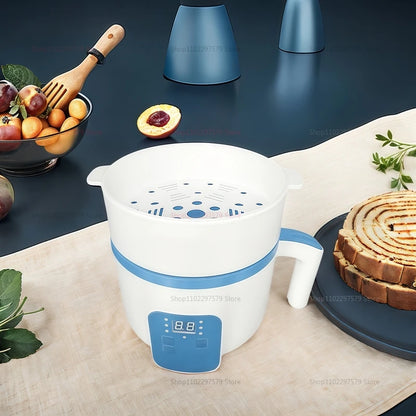 Electric Hot Pot Cooker for 1-2 People Multifunction Non-Stick Pan Stew Soup Rice Maker Electric Meal Appliance for Small