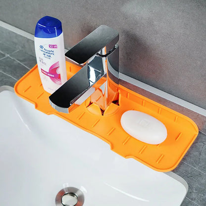 Silicone Faucet Mat - Absorbent Sink Splash Guard & Drain Pad