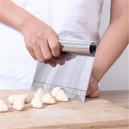 Stainless Steel Dough Scraper - Cake Smoother & Pastry Spatula for Baking