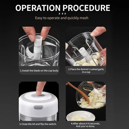 Elektrische keukenvoedselhakker Mini knoflookstamper crusher USB draagbare vleesmolen Groentehakker voor keukengadgets