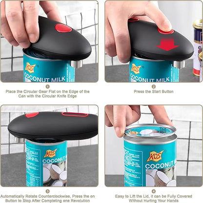 Electric Can Opener - One Touch Automatic Battery Operated Jar & Bottle Opener