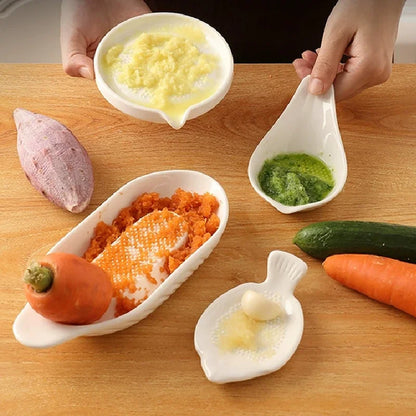 Ceramic Garlic Grinder - Manual Ginger Grater & Vegetable Grinder Kitchen Tool