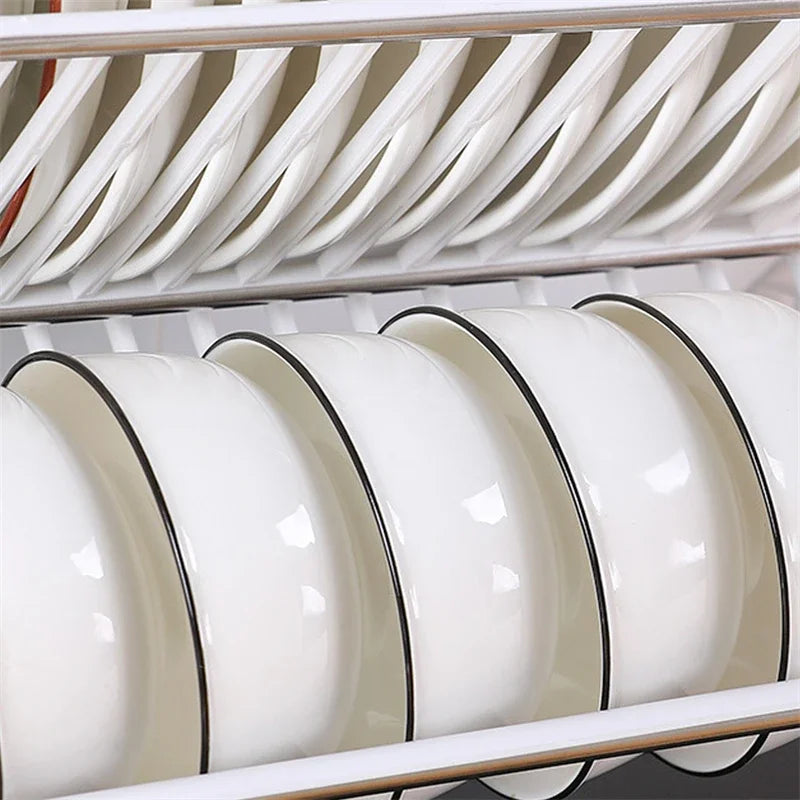 Adjustable Sink Drain Shelf - Kitchen Dish Drying Rack Organizer