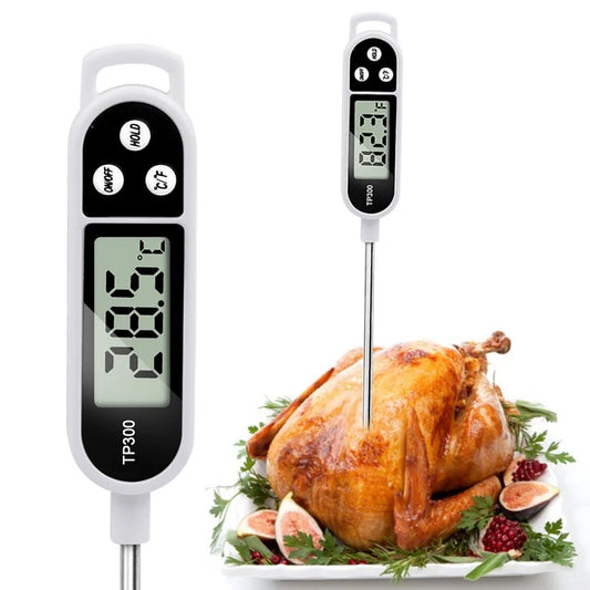 Digital Kitchen Thermometer - Stainless Steel Probe for Cooking & BBQ