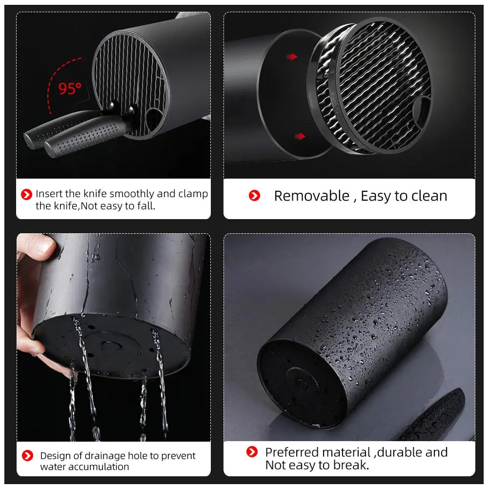 Removable Kitchen Knife Holder 22cm - Drainable Chef Knife Stand