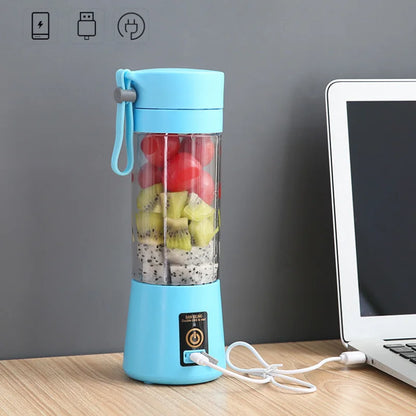 380ml Portable Electric Juicer USB Rechargeable Smoothie Blender Mini Food Processor Fruit Mixer for Travel Camping and Kitchen