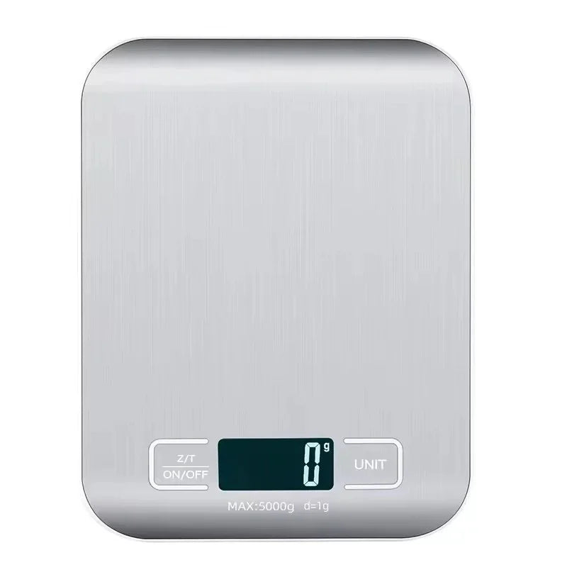 Digital Kitchen Scale with LED Display - 5kg/1g Precision Stainless Steel