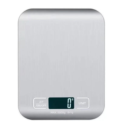 Digital Kitchen Scale with LED Display - 5kg/1g Precision Stainless Steel