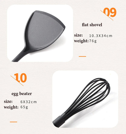 Heat Resistant Silicone Kitchen Utensils Set - Non-Stick Safe Cooking Tools