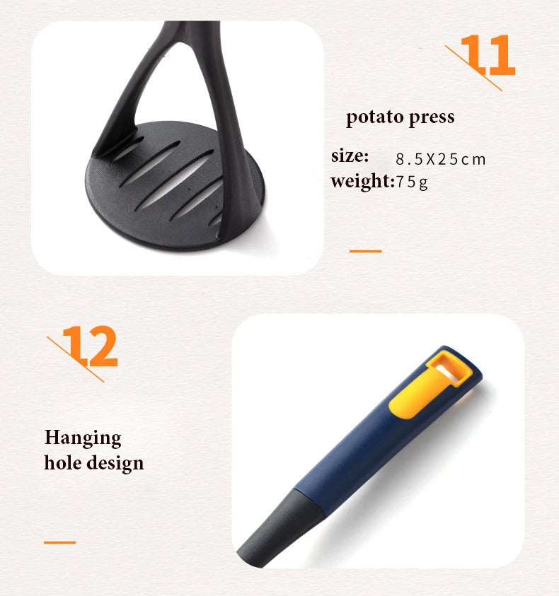 Heat Resistant Silicone Kitchen Utensils Set - Non-Stick Safe Cooking Tools