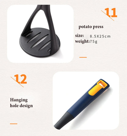 Heat Resistant Silicone Kitchen Utensils Set - Non-Stick Safe Cooking Tools