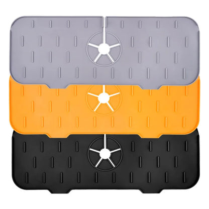 Silicone Faucet Mat - Absorbent Sink Splash Guard & Drain Pad