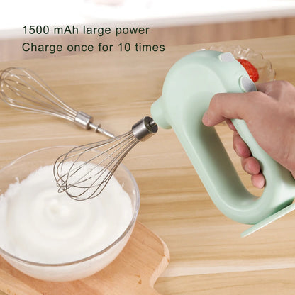 Egg Beater Electric Mixer Kitchen Gadget Quick Charging Battery-operating Convenience USB Charge Adjustable 4 Gears Pink